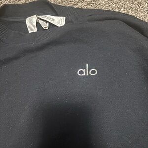 ALO Yoga Black Crewneck with Subtle Logo
